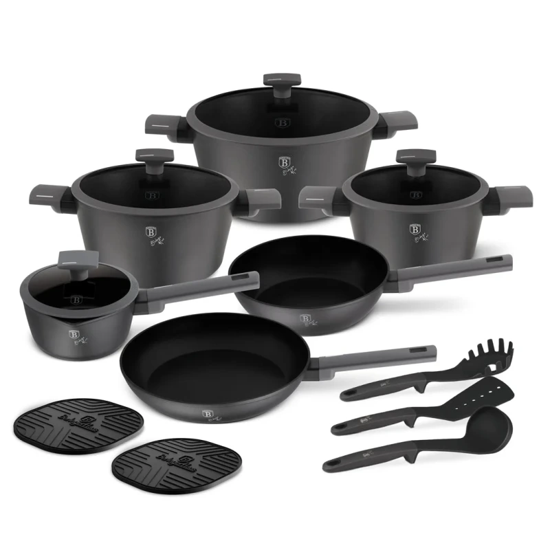 SET VASE DE GATIT 15 PIESE, ANTRACIT BH/8141NN 1