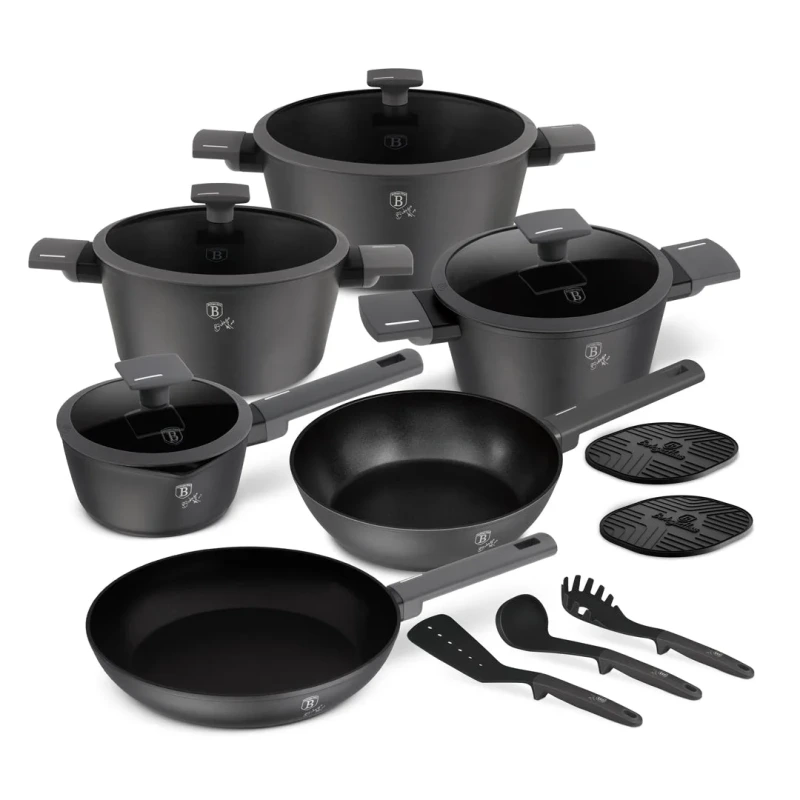 SET VASE DE GATIT 15 PIESE, ANTRACIT BH/8141NN 2