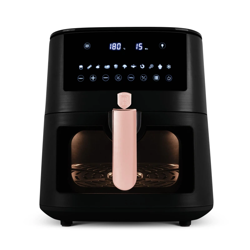 AIRFRYER CU ECRAN DIGITAL SI FEREASTRA VIZIBILA (8 L), NEGRU-ROSE GOLD BH/9604 1