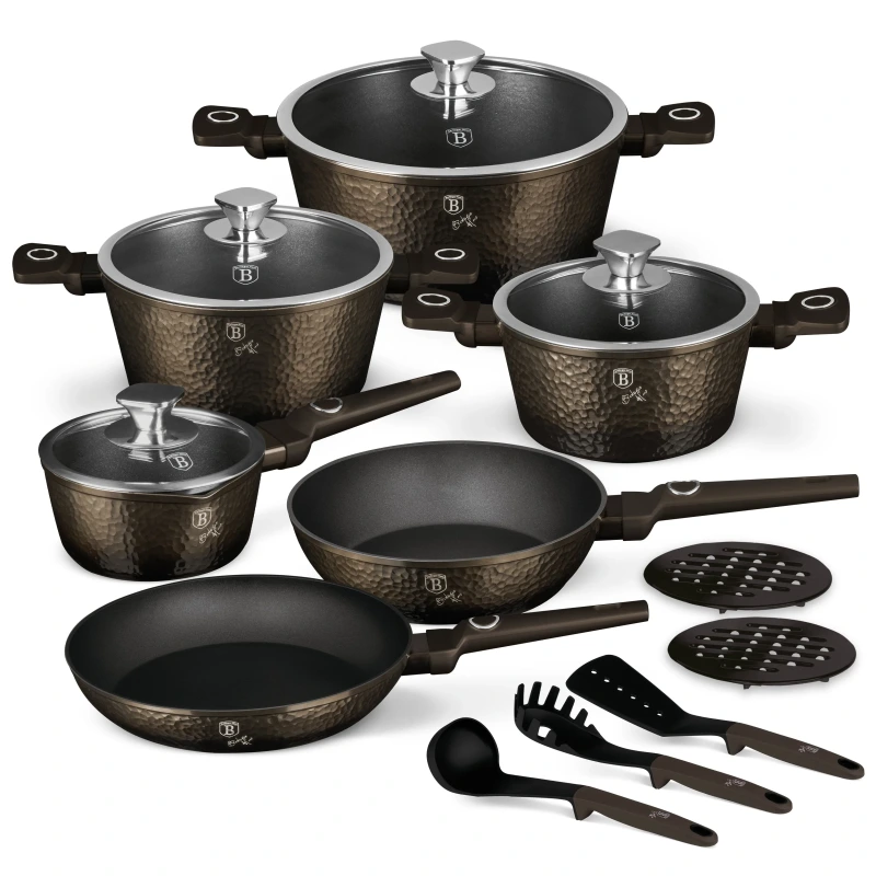 SET VASE DE GATIT 15 PIESE, NEGRU LUCIOS BH/8244 1