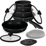 SET VASE DE GATIT 13 PIESE, NEGRU-ARGINTIU BH/8248N 1