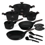 SET VASE DE GATIT 15 PIESE, NEGRU-ROSE GOLD BH/8363 1