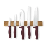 SET 6 CUTITE DE BUCATARIE CU SUPORT MAGNETIC DIN LEMN, BORDEAUX BH/2944 1