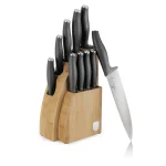 SET 10 CUTITE DE BUCATARIE CU SUPORT DIN BAMBUS, ANTRACIT BH/2758 1