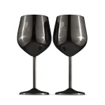 SET 2 PAHARE DE VIN CU PICIOR INALT, NEGRU BH/8660 1