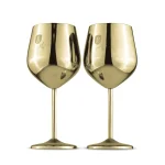 SET 2 PAHARE DE VIN CU PICIOR INALT, AURIU BH/8659 1