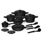 SET VASE DE GATIT 15 PIESE, NEGRU-ARGINTIU BH/8198NN 1